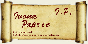 Ivona Paprić vizit kartica